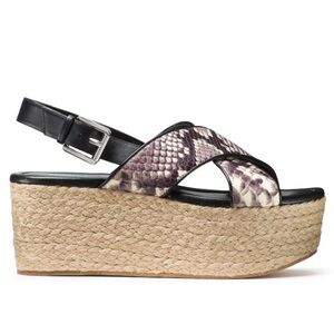 Michael Kors Jodi Leather Snake Print Platform Sandals Size 9 NEE